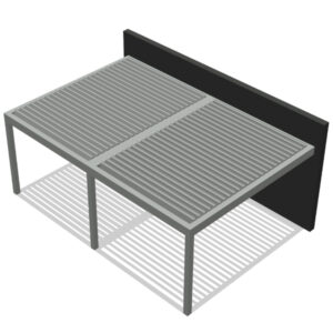 Pergola bioclimatica addossata moduli multipli 