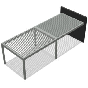 Pergola bioclimatica addossata moduli multipli 