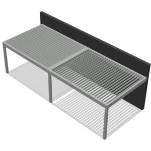 Pergola bioclimatica addossata moduli multipli 